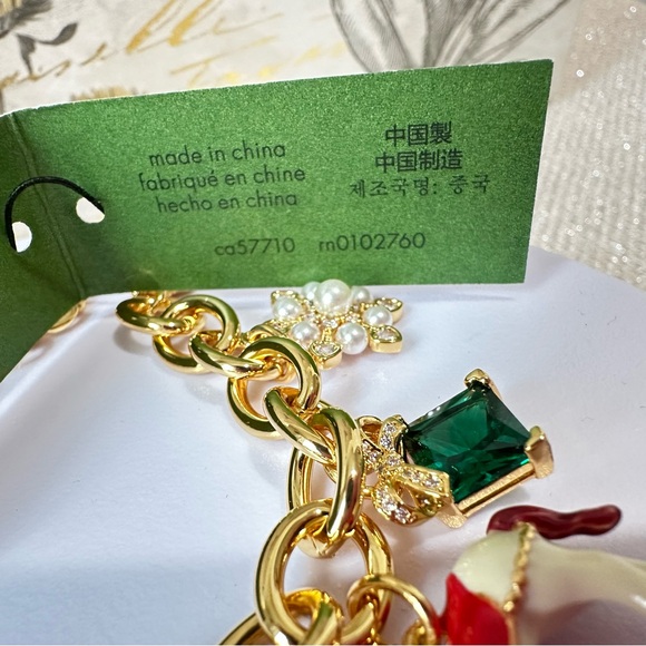 Kate Spade Winter Wonderland Goldtone Charm Bracelet with Colorful Accents - Picture 12 of 16
